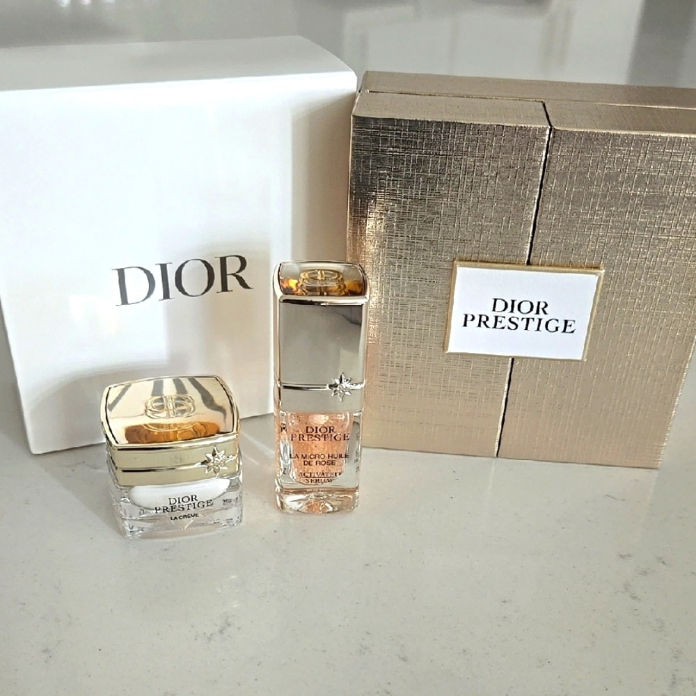 Brand New In Box Dior Prestige Skincare LA MICRO-Huile De Rose Serum & La Creme